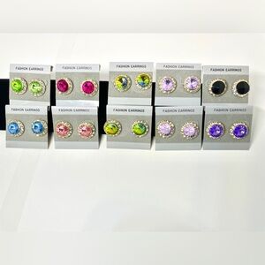 Rivoli Halo Austrian Crystal Earrings Hand crafted /New Multiple - see offer